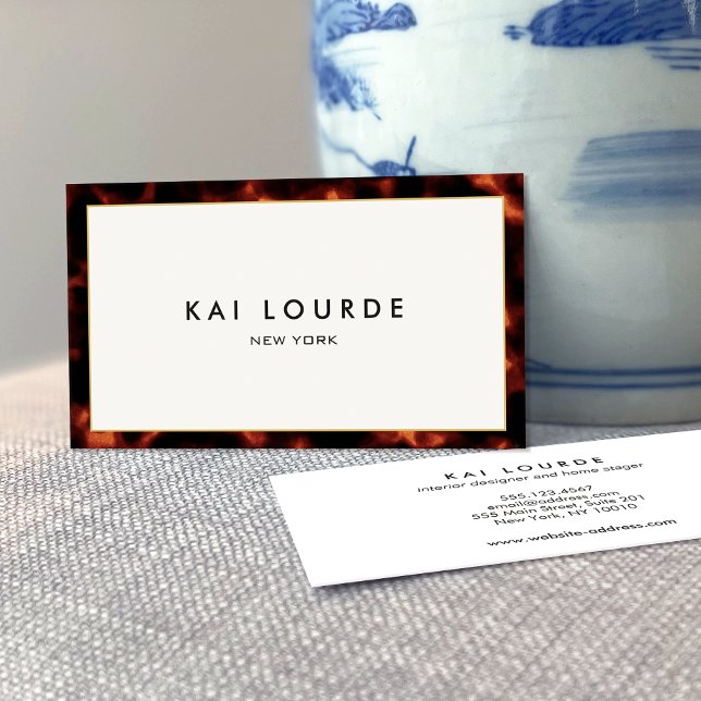 Stylish Chic Tortoiseshell  Designer Business Card (Creator Uploaded)