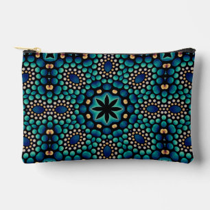 Stylish Chic Trendy Modern Girly Teal Dot Art  Accessory Pouch