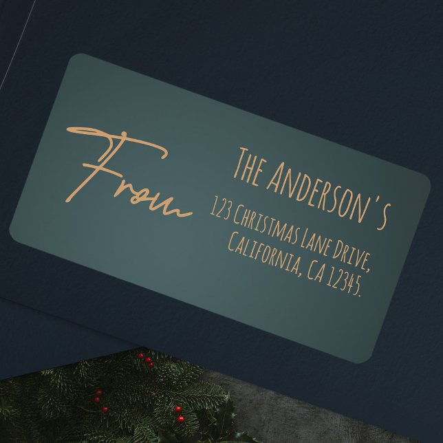 Stylish Chic Turquoise Grey Address Label (Creator Uploaded)