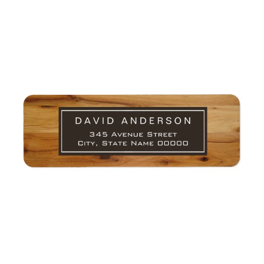 Stylish Chic Wood Grain Woodgrain Label Return Address Label