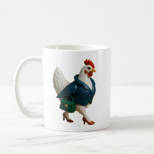Stylish Chicken in Blazer and Heels Coffee Mug
