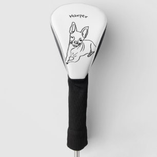 Stylish Chihuahua: Personalised Line Art Decor Golf Head Cover