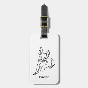 Stylish Chihuahua: Personalised Line Art Decor Luggage Tag