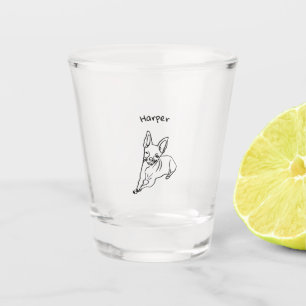 Stylish Chihuahua: Personalised Line Art Decor Shot Glass