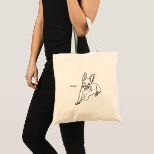 Stylish Chihuahua: Personalised Line Art Decor Tote Bag
