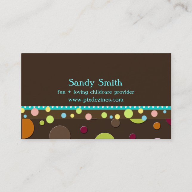 Stylish childcare business cards (Front)