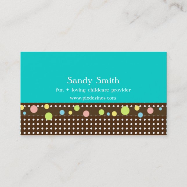 Stylish childcare business cards (Front)