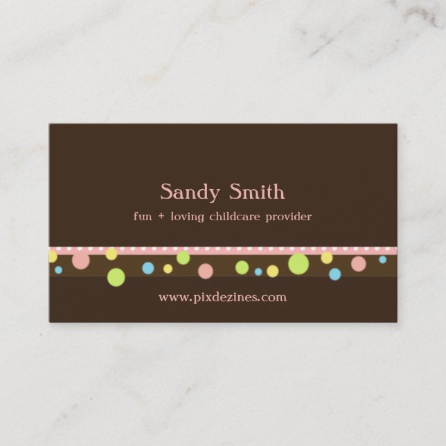 Stylish childcare business cards (Front)