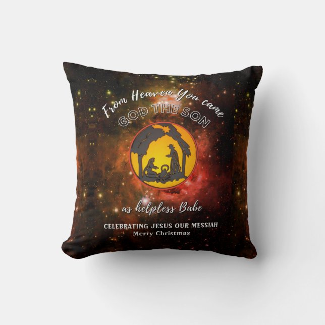 Stylish Christian Christmas Nativity Cushion (Front)
