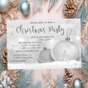 Stylish Christmas Balls Company Christmas Party  Invitation