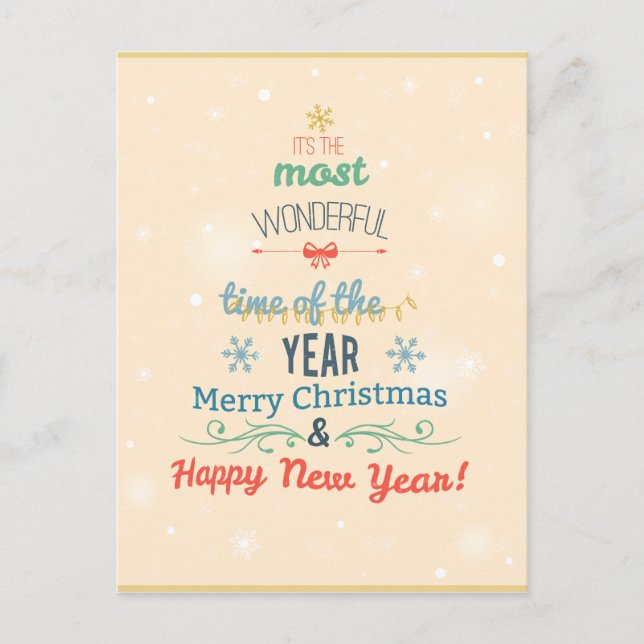 Stylish Christmas Holiday Greeting typography (Front)