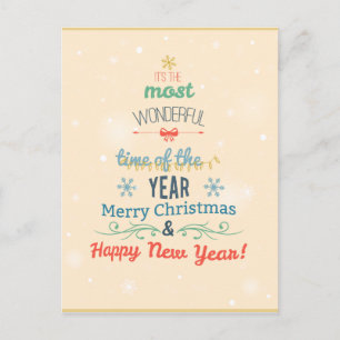 Stylish Christmas Holiday Greeting typography Postcard