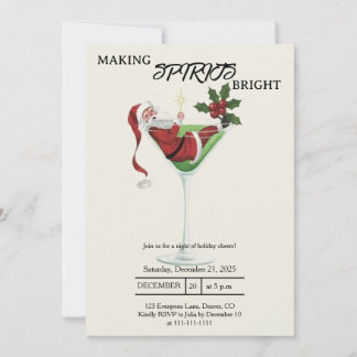 Stylish Christmas Martini Cocktail Party Invitation