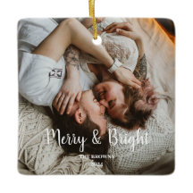 Stylish Christmas Merry Bright Family Photo