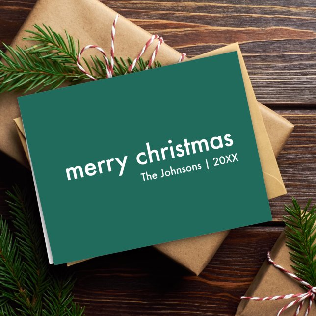 Stylish Christmas | Modern Simple Minimalist Green Holiday Card (Creator Uploaded)