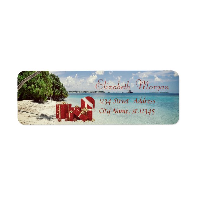 Stylish ,Christmas Presents,Beach Return Address Label (Front)