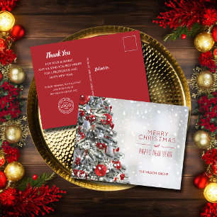 Stylish Christmas Tree Business Holiday Postcard