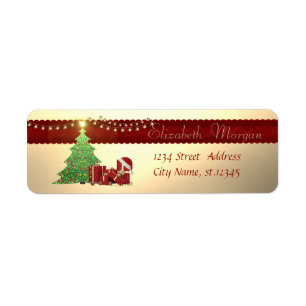 Stylish Christmas Tree,Christmas Presents Return Address Label