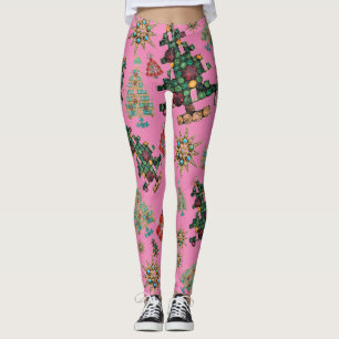 Stylish Christmas Tree Jewel Bling  Leggings