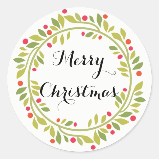 Stylish Christmas Wreath Sticker (Front)