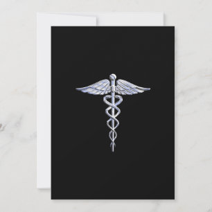 Stylish Chrome Like Caduceus Medical Symbol