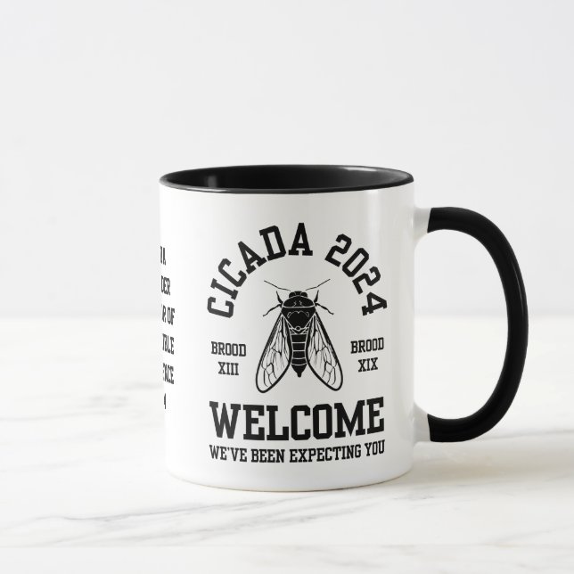 Stylish CICADA 2024 Broods WELCOME Souvenir Mug (Right)