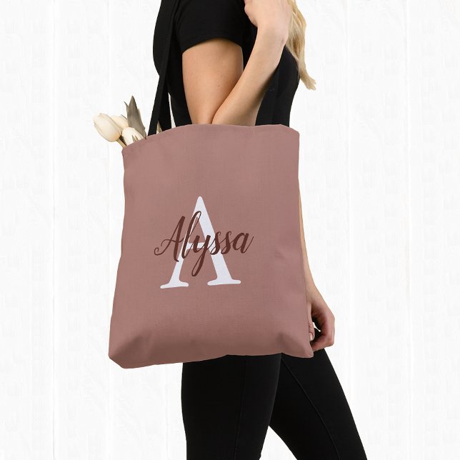 Stylish Cinnamon Monogram Tote Bag (Creator Uploaded)