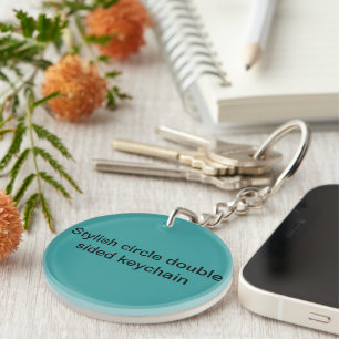 Stylish circle double sided keychain