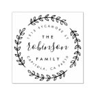 Stylish Circular Leaf Family Name Return Address