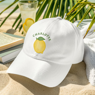 Stylish Citrus Lemon Yellow Summer Monogram Trucker Hat