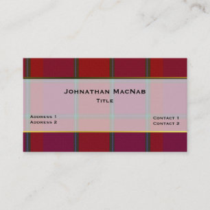 Stylish Clan MacNab Plaid Custom Business Card