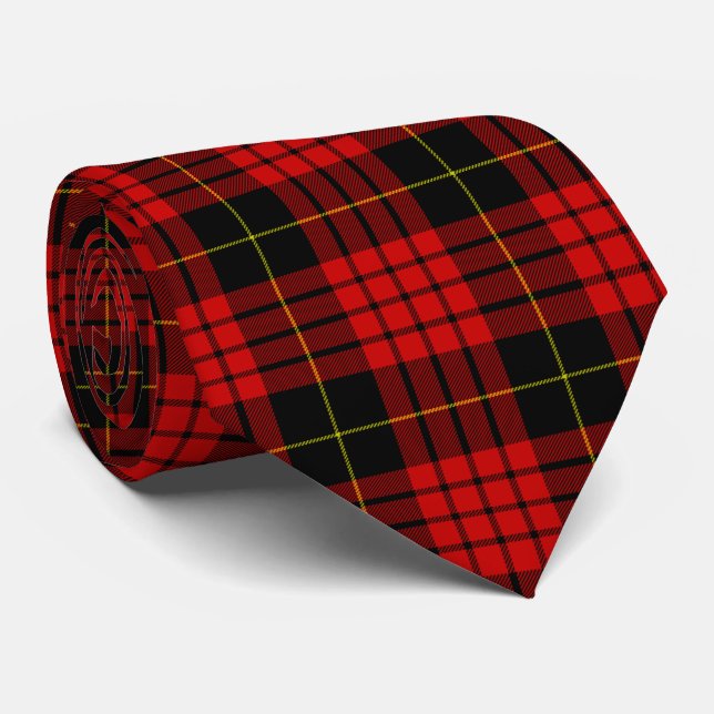 Stylish Clan MacQueen Tartan Tie (Rolled)