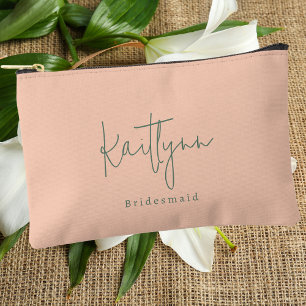 Stylish Classic Custom Name Script Bridesmaid Accessory Pouch