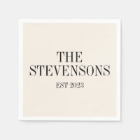 Stylish Classic Family Last Name Est Date Ivory