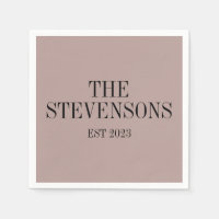 Stylish Classic Family Last Name Est Date Mauve