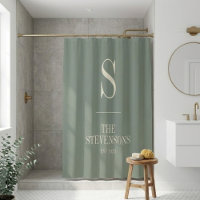 Stylish Classic Family Monogram Est Sage Green