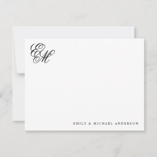 Stylish Classic Monogram Script Couple Stationery Card