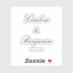 Stylish Classic Script Elegant Wedding Custom<br><div class="desc">Stylish Formal Classic Traditional Script Elegant Wedding Invitation Custom Sticker</div>