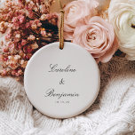 Stylish Classic Script Elegant Wedding Custom Ceramic Ornament<br><div class="desc">Stylish Formal Classic Traditional Script Elegant Wedding Invitation Custom Ceramic Ornament</div>