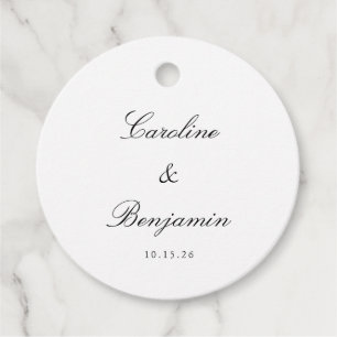 Stylish Classic Script Elegant Wedding Custom Favour Tags