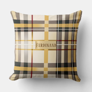 Stylish Classic Tan and Taupe Plain Decorative Cushion
