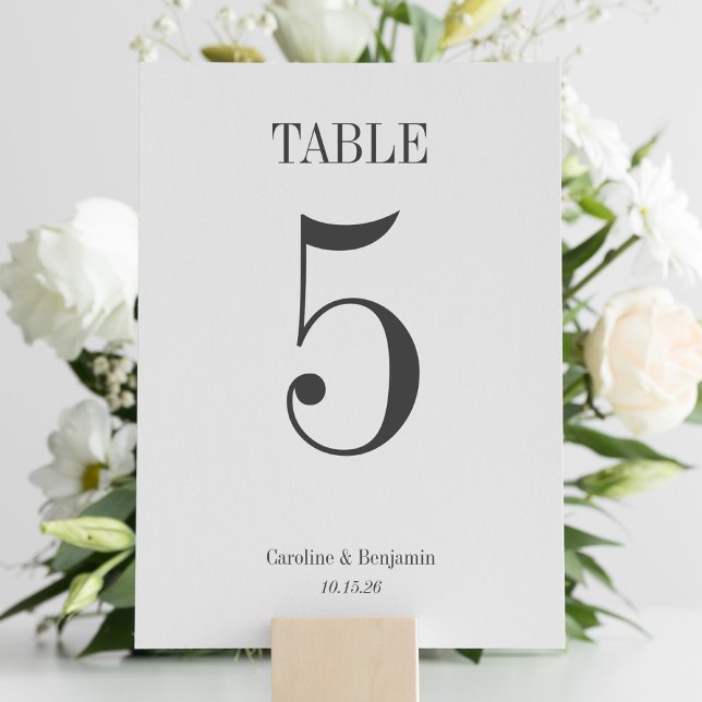 Stylish Classic Typography Elegant Simple Wedding  Table Number (Creator Uploaded)