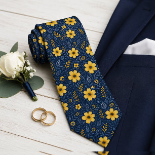 Stylish Classy Mediterranean Floral Art Pattern Tie