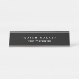 Stylish Classy Plain Unique Special Black & White Desk Name Plate
