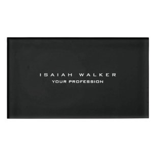 Stylish Classy Plain Unique Special Black & White Name Tag