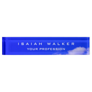 Stylish Classy Plain Unique Special Blue Sky Nameplate