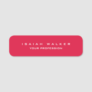 Stylish Classy Plain Unique Special Crimson Red Name Tag