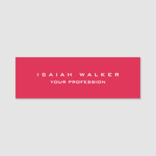 Stylish Classy Plain Unique Special Crimson Red Name Tag