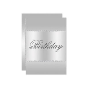 Stylish Classy Silver & Gems Birthday Invitation