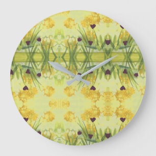 Stylish Clock With Purple Hearts